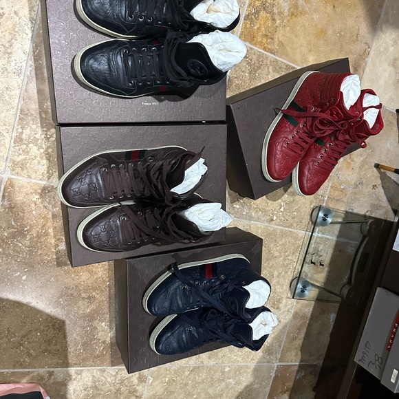Men’s Gucci hightop sneakers guccissima like new - Picture 5 of 10